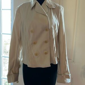 Women's Cream Double-Breasted Blazer
